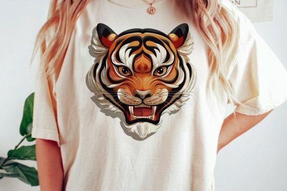 Unleash Wild Energy: The Fierce Tiger Face Roaring Graphic PNG