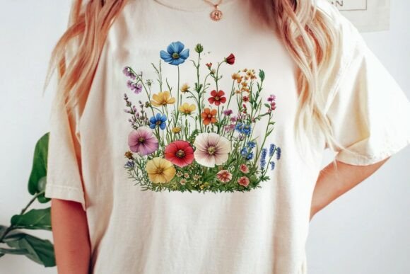 Vibrant Wildflower Bouquet Graphic: Your Design's New Best Friend